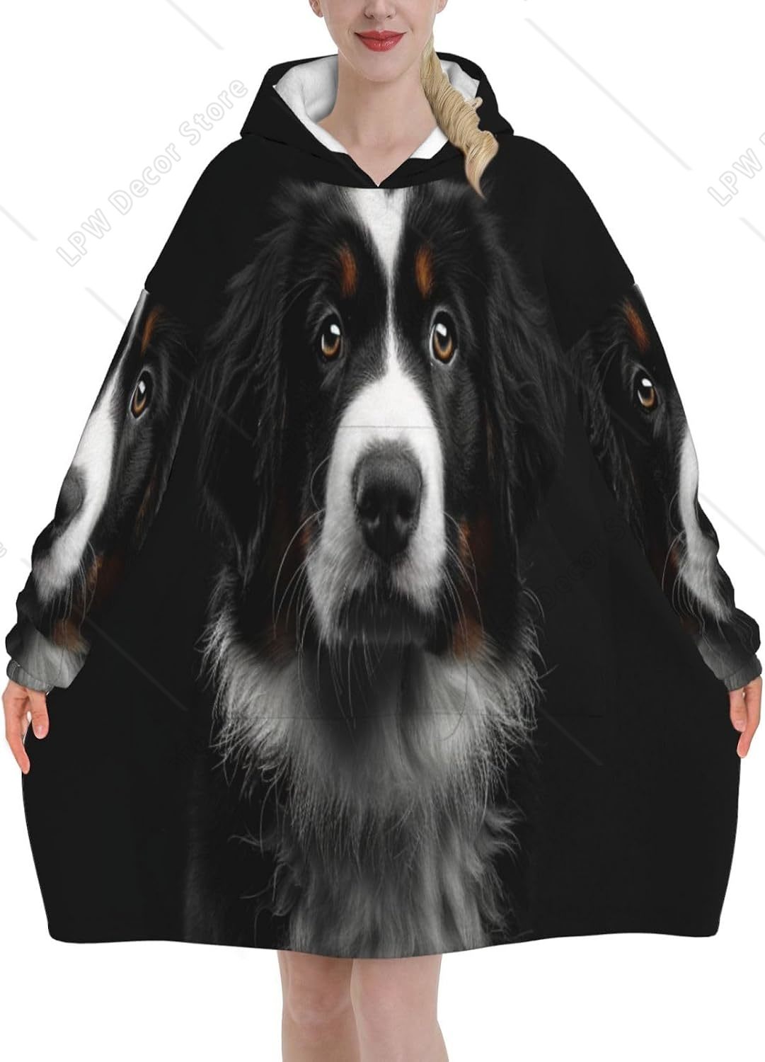 Bernese Mountain Dog Wearable  - Sherpa Hoodie Fleece review and price