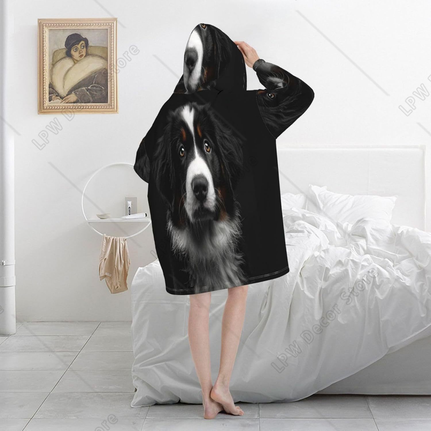 Bernese Mountain Dog Wearable  - Sherpa Hoodie Fleece review and price