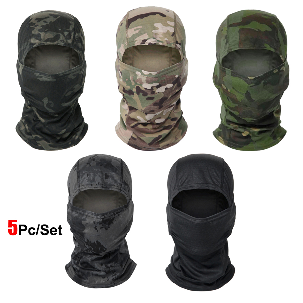 5Pcs Camo Balaclava Full Face  - Balaclava Ski Mask review and price